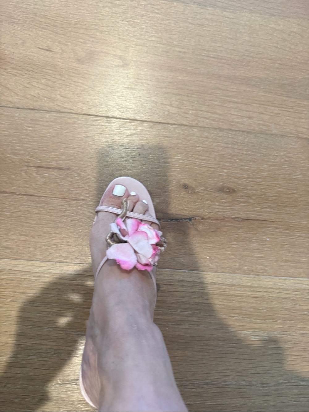 Manolo Blahnik Pink Floral Embellished Strappy Sandals